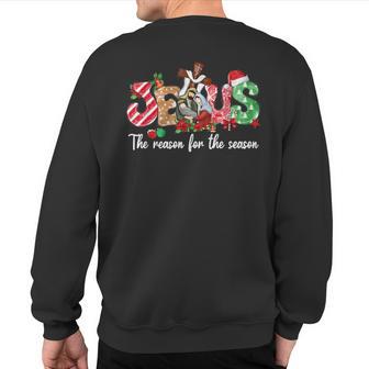 Christmas Jesus Is The Reason For The Season Jesus Pajamas Sweatshirt Back Print - Thegiftio