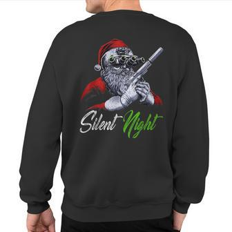 Christmas Santa Claus Guns Silent Night Santa Sweatshirt Back Print | Mazezy UK