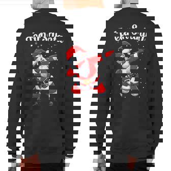 Christmas Team Santa Family Group Matching Dabbing Santa Sweatshirt Back Print | Mazezy