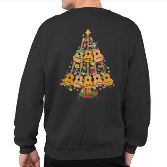 Christmas Tree Ukulele Christmas Lights Tree Ukulele Player Sweatshirt Back Print - Monsterry DE