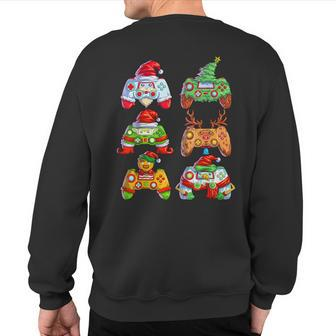 Christmas Video Game Controller Santa Hat Christmas Gamer Sweatshirt Back Print - Thegiftio UK