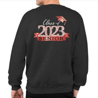 Class Of 2023 Senior I School Color Decoration Red Black Sweatshirt Back Print - Monsterry CA
