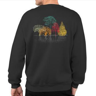 Colorful Trees Wildlife Nature Outdoor Reflection Forest Sweatshirt Back Print - Monsterry AU