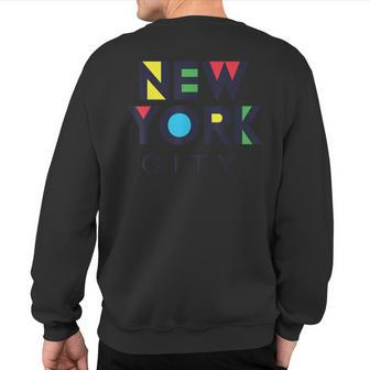 Cool Colorful New York City Illustration Graphic Sweatshirt Back Print - Monsterry CA