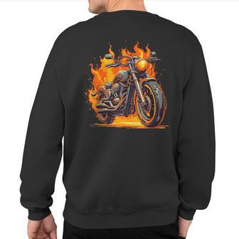 Cool Motorbike Flames And Burning Motorcycle Love Sweatshirt Back Print - Monsterry AU