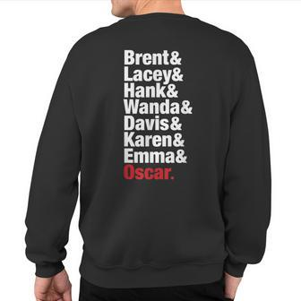 Corner Gas Character Names In White Sweatshirt Back Print - Monsterry UK