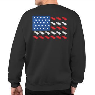 Cornhole American Flag For Player Drinking Team Sweatshirt Back Print - Monsterry UK