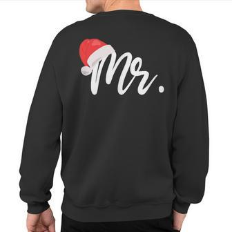 Couple Matching Mr And Mrs Christmas Sweatshirt Back Print - Monsterry