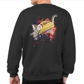 Crazy Space Taco Cat Galaxy Sweatshirt Back Print - Monsterry AU