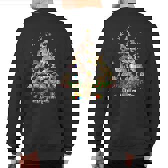 Cute Rabbit Bunny Christmas Tree Pet Rabbit Lover Christmas Sweatshirt Back Print - Monsterry