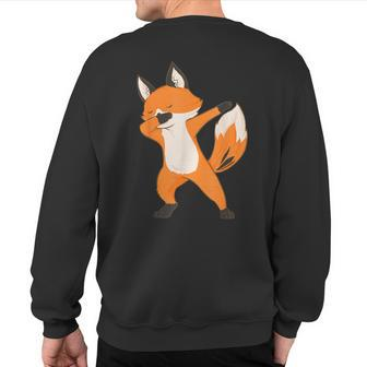Dabbing Fox Wildlife Animal Lover Zookeeper Sweatshirt Back Print - Monsterry CA