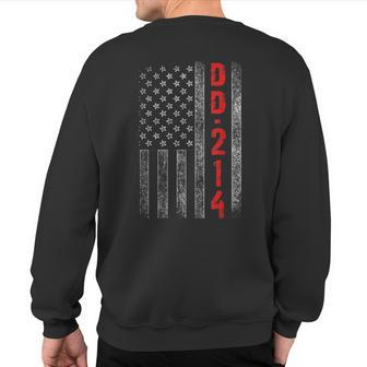 Dd-214 Us Alumni American Flag Vintage Veteran Patriotic Sweatshirt Back Print - Monsterry DE