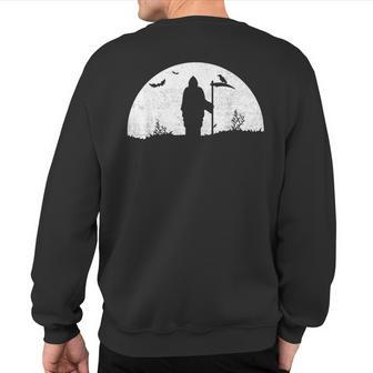 Death Grim Reaper Graphic T Distressed Vintage Look Sweatshirt Back Print - Monsterry CA