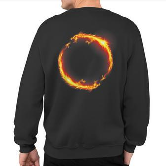 Dueling Dragons Fire Ring Sweatshirt Back Print - Monsterry CA