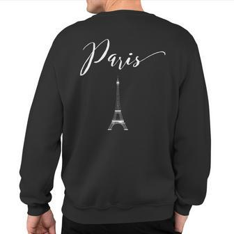 Elegant Paris In Trendy Script Souvenir Sweatshirt Back Print - Monsterry AU