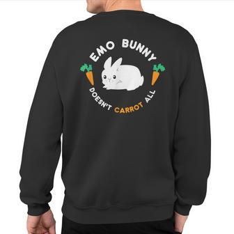 Emo Bunny Doesn't Carrot All Cute Easter Sweatshirt Back Print - Monsterry UK