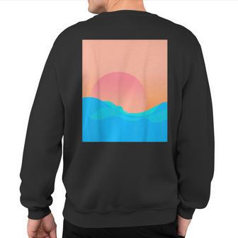 Encinitas San Diego California Ocean Sunset Waves Sweatshirt Back Print - Monsterry DE