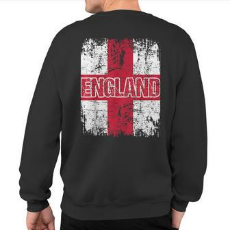 England Flag Vintage Distressed England Sweatshirt Back Print - Monsterry AU