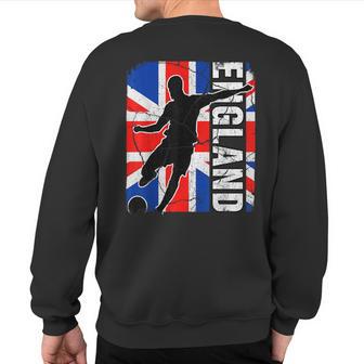 England Soccer Team British Flag Jersey Football Fans Sweatshirt Back Print - Monsterry