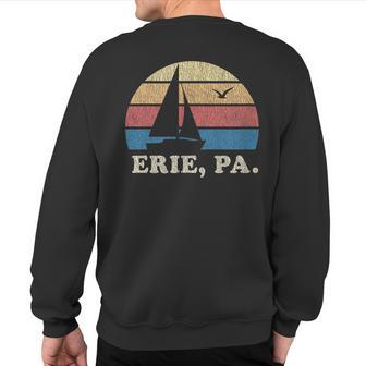 Erie Pa Vintage Sailboat 70S Throwback Sunset Sweatshirt Back Print - Monsterry UK