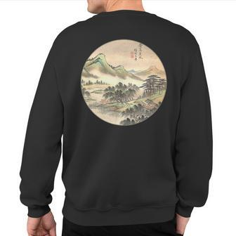 Famous Vintage Chinese Art Lu Han Landscape Stylish Sweatshirt Back Print - Monsterry