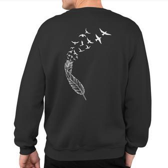 Feather Flying Birds Cool Street Style Positivity Casual Sweatshirt Back Print - Monsterry CA