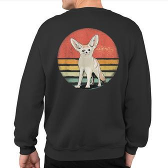 Fennec Fox Retro Style Animal Zoo African Animal Lover Sweatshirt Back Print - Monsterry DE