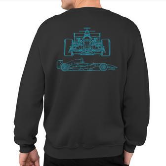 Formula Racecar Schematic Race Car Driver Formula Racing Sweatshirt Back Print - Monsterry