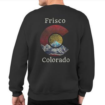 Frisco Colorado Flag Styled Mountain Sweatshirt Back Print - Monsterry DE