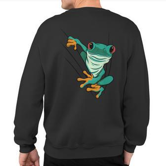 Frog Animal Motif Animal Print Frog Sweatshirt Back Print - Monsterry DE