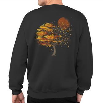 Full Moon Flock Of Birds Tree Outdoor Wildlife Nature Forest Sweatshirt Back Print - Monsterry AU