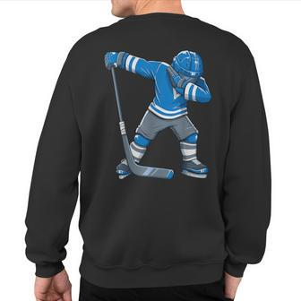 Boy Kid Ice Hockey Dab Apparel Dabbing Player Youth Sweatshirt Back Print - Monsterry CA