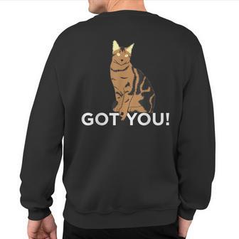 Cat Playing The Circle Game Sweatshirt Back Print - Monsterry UK