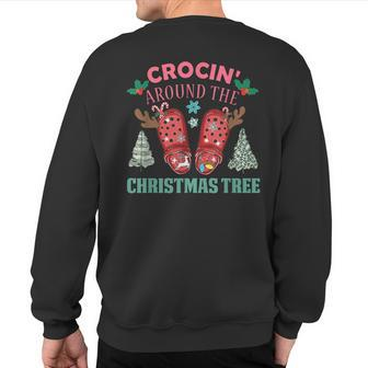 Christmas Crocing Around The Christmas Tree Vintage Sweatshirt Back Print | Mazezy