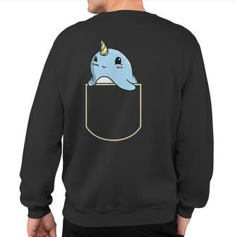 Narwhal Chest Bag Unicorn Whale Pocket Sweatshirt Back Print - Monsterry