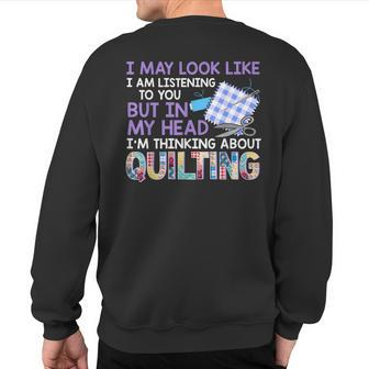 Quilter Seamstress Fabricaholic Quilting T Sweatshirt Back Print - Monsterry UK