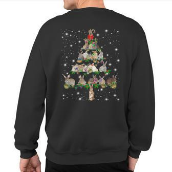 Rabbits Christmas Tree Ornament Decor Sweatshirt Back Print - Monsterry