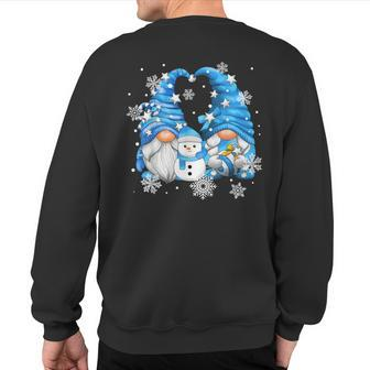 Snowman Gnomies With Snowflakes Cute Winter Gnome Sweatshirt Back Print - Thegiftio UK