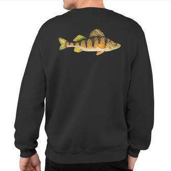 Yellow Perch Fishing Freshwater Fish Angler Sweatshirt Back Print - Monsterry DE