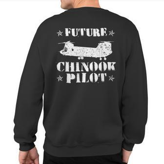 Future Chinook Pilot Helicopter Heart Military Sweatshirt Back Print - Monsterry AU