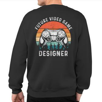 Future Video Game er Developer Gamer Programmer Retro Sweatshirt Back Print - Monsterry
