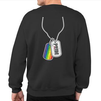 Gay Pride Flag Lgbt Military Dog Tag Sweatshirt Back Print - Monsterry CA