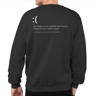 Geek Humor Bsod Blue Screen Of Death Computer Error Sweatshirt Back Print - Monsterry CA