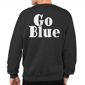 Go Blue Team Spirit Gear Color War Royal Blue Wins The Game Sweatshirt Back Print - Monsterry UK