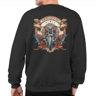 In God And Victory We Trust Biker Vintage Sweatshirt Back Print - Monsterry UK