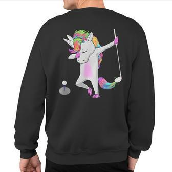 Golf Dabbing Unicorn Dab Dance Sweatshirt Back Print - Monsterry