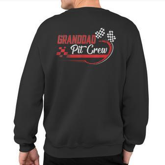 Granddad Pit Crew Race Car Birthday Party Racing Sweatshirt Back Print - Monsterry DE
