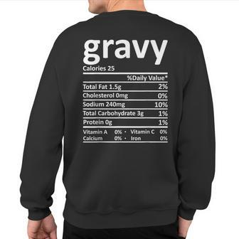 Gravy Nutrition Thanksgiving Costume Food Facts Christmas Sweatshirt Back Print - Monsterry UK