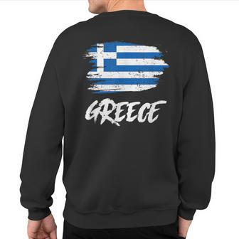 Greece Flag Greek Hellenic Republic Souvenir Sweatshirt Back Print - Monsterry UK