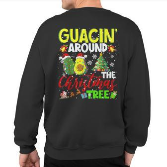 Guacin' Around The Xmas Tree Christmas Santa Avocado Vegan Sweatshirt Back Print - Monsterry AU